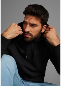MAN'S WORLD MAN'S WORLD Herren Kapuzensweatshirt, schwarz, Basic, Gr. L, unifarben, angeraute Sweatware, Obermaterial: 60% Baumwolle, 40% Polyester.