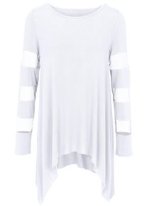 Heine Damen Rundhalsshirt "Shirt", weiß, Gr. 36, unifarben, 95% Viskose, 5% Elasthan, Einsatz:5% Elasthan, 95% Polyester, Shirts