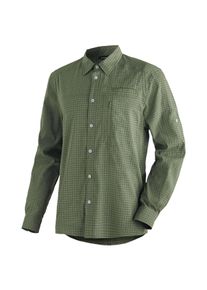 Maier Sports Herren Funktionshemd "Mats L/S", grün, Gr. 46, 97% Polyester, 3% Elasthan, Hemden, langarm Herrenhemd für Wandern, Reise und Freizeit