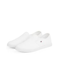 Tommy Hilfiger Damen Slip-On Sneaker "CANVAS SLIP-ON SNEAKER", Gr. 35, weiß, Baumwolle, sportlich, Schuhe, Freizeitschuh, Schlüpfschuh, Slipper,