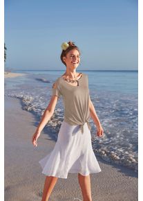 Heine Damen Rundhalsshirt "Shirt", beige, Gr. 36, unifarben, 95% Viskose, 5% Elasthan, Shirts