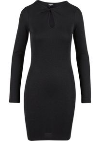 Urban Classics Damen Shirtkleid "Urban Classics Ladies Glitter Longsleeve Dress", schwarz, klassisch, Gr. XL, unifarben, 100% Kunststoff, Kleider