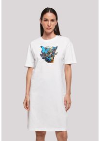 F4NT4STIC Damen Shirtkleid "Skull", weiß, casual, Gr. 5XL, Obermaterial: 100% Baumwolle, Kleider, Print