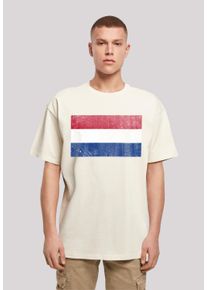 F4NT4STIC Herren T-Shirt "Netherlands NIederlande Holland Flagge distressed", beige, casual, Gr. XL, Obermaterial: 100% Baumwolle, Shirts, Print