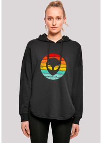 F4NT4STIC Damen Kapuzenpullover "Alien Retro Sonnenuntergang", schwarz, casual, Gr. XS, Obermaterial: 100% Baumwolle, Pullover, Premium Qualität
