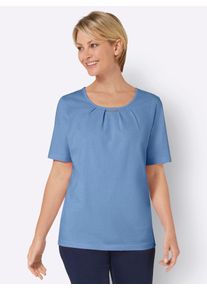 Classic Basics Damen Kurzarmshirt "Kurzarm-Shirt", blau, Gr. 54, unifarben, 100% Baumwolle, Shirts