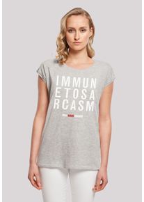 F4NT4STIC Damen T-Shirt "Big Bang Theory Immune To Sarcasm", grau, casual, Gr. S, Obermaterial: 100% Baumwolle, Shirts, Damen,Premium
