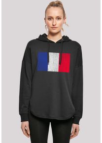 F4NT4STIC Damen Kapuzenpullover "France Frankreich Flagge distressed", schwarz, casual, Gr. L, Obermaterial: 100% Baumwolle, Pullover, Print