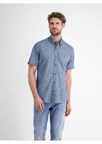 Lerros Herren Kurzarmhemd "Lerros Kurzarmhemd mit verdecktem Button-down-Kragen", blau, Gr. XXXL, 60% Polyester, 40% Baumwolle, Hemden