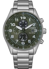 Citizen Herren Chronograph, silber, Armbanduhren, Armbanduhr, Herrenuhr, Solar, Stoppfunktion, Edelstahlarmband