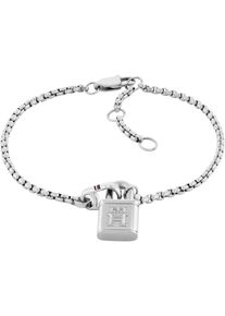 Tommy Hilfiger Damen Armkette "AMERICAN ICON, 2780942, 2780943", Edelstahl, weiß, Edelstahl, Armbänder, teilweise mit Emaille