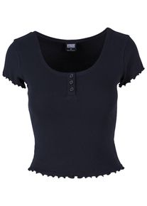 Urban Classics Herren T-Shirt "Urban Classics Damen Ladies Rib Babylock Tee", schwarz, casual, Gr. L, unifarben, 97% Baumwolle, 3% Elasthan, Shirts