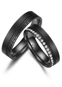 MARRYA Damen Partnerring, 56, Titan, schwarz, Titan, Fingerringe