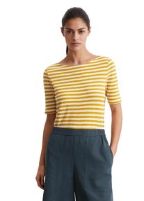 Marc O'Polo MARC O'POLO Damen T-Shirt "aus Organic Cotton-Jersey"multi, golden gelb, Basic, Gr. XXL, gestreift, Obermaterial: 100% Baumwolle, Shirts