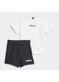 Kinder Trainingsanzug "I LIN T-SET 160", schwarz-weiß, sportlich, Gr. 62, adidas Sportswear, Obermaterial: 100% Baumwolle, Sportanzüge