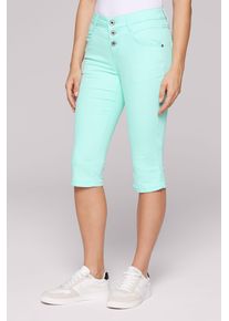 SOCCX Damen Jeansshorts, blau, casual, Gr. 33, unifarben, Material: 85% Baumwolle, 12% Polyester, 3% Elasthan, Jeans, mit sichtbarer Knopfleiste