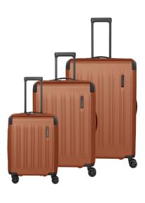 Travelite Trolleyset "DYNAMIIC S+/M/L, verschiedene Farben", rosa, ABS, unifarben mit Farbeinsätzen, Koffer-Sets, Hartschalen-Koffer ABS