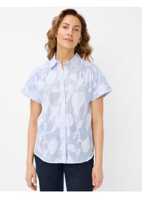 Brax Damen Kurzarmbluse "Style VIV", blau, Gr. 36, 100% Baumwolle, Blusen