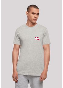 F4NT4STIC Herren T-Shirt "Dänemark Flagge Denmark", grau, casual, Gr. XXL, Obermaterial: 100% Baumwolle, Shirts, Print