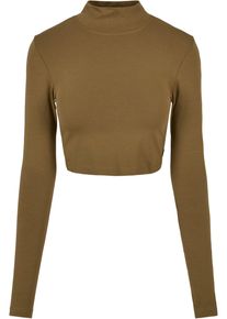 Urban Classics Damen Langarmshirt "Urban Classics Damen", grün, casual, Gr. M, unifarben, 95% Baumwolle, 5% Elasthan, Shirts