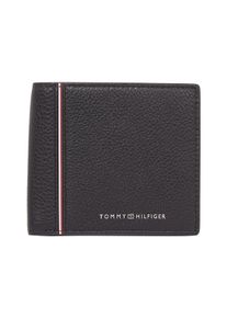 Tommy Hilfiger Geldbörse "TH CORP CC AND COIN", schwarz, Leder, Basic, Kleinlederwaren, Men Geldbeutel, Portemonnaie, Kartenetui mit bunten Streifen
