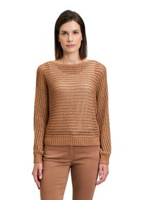 Betty Barclay Damen Strickpullover "Betty Barclay Lochstrick-Pullover mit U-Boot-Ausschnitt", braun, modisch, Gr. 40, Strick, Obermaterial: 53%