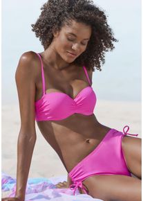 Venice Beach Damen Bandeau-Bikini-Top "Lucky", pink, Gr. 34, Strukturmuster, Recycling-Polyamid, Bikini-Oberteile, aus gerippter Strukturware