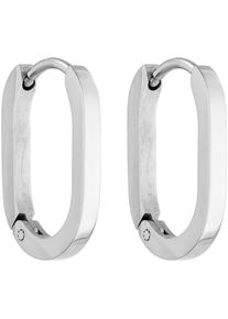 PURELEI Damen Paar Creolen "Schmuck Geschenk Charming Ohrringe, 23421-Earring-Charming", Edelstahl, silber, Edelstahl, Ohrringe