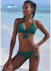 ELBSAND Damen Triangel-Bikini, blau, Gr. 36, Recycling-Polyamid, Bikini-Sets, aus trendiger Rippware
