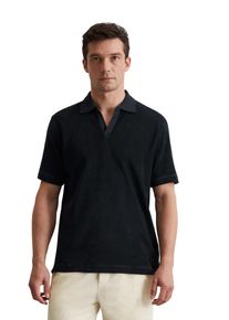 Marc O'Polo MARC O'POLO Herren Poloshirt "aus Bio-Baumwoll-Frottee", blau, casual, Gr. S, unifarben, Obermaterial: 100% Baumwolle, Shirts