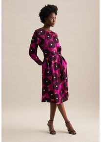 Seidensticker Damen Sommerkleid "Schwarze Rose", pink, Gr. 34, bedruckt, 100% Viskose, Kleider, Langarm Rundhals Druck