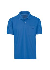 TRIGEMA Damen Poloshirt "TRIGEMA Polohemd mit Brusttasche", blau, Basic, Gr. XL, 100% Baumwolle, Shirts