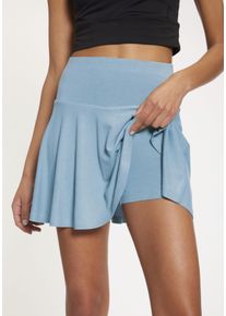 Vivance ACTIVE Damen Skort, blau, Basic, Gr. XS, Single Jersey, Obermaterial: 95% Viskose, 5% Elasthan, Röcke, Tellerrock mit integrierter Shorts für