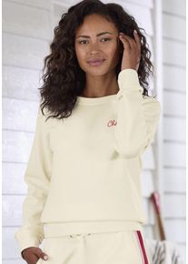 Vivance Damen Sweatshirt, Gr. 32, beige, Sweatware, Obermaterial: 60% Baumwolle, 40% Polyester, modisch, Sweatshirts, Sweatshirt mit Frontprint,