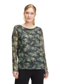 BETTY & CO BETTY & CO Damen Kurzarmshirt "Betty & Co Leicht transparentes Shirt mit U-Boot-Ausschnitt", bunt, casual, Gr. XL, Netz, Obermaterial: 95% Polyester,