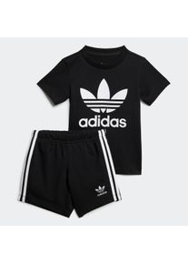 Kinder T-Shirt & Shorts "SHORT TEE SET", schwarz, sportlich, Gr. 68, adidas originals, Obermaterial: 100% Baumwolle, KOB Set-Artikel