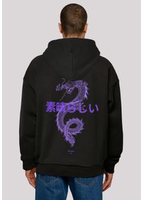 F4NT4STIC Herren Kapuzenpullover "Drache Lila", schwarz, casual, Gr. M, Obermaterial: 100% Baumwolle, Pullover, Print