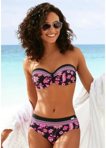 Lascana Damen Bügel-Bandeau-Bikini-Top "Bohemian", bunt, Gr. 36, bedruckt, Paisleymuster, Recycling-Polyamid, Bikini-Oberteile, mit platzierten