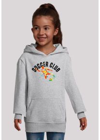 F4NT4STIC Mädchen Kapuzenpullover "Soccer Club Sport Fan Artwork", grau, casual, Gr. 134, Obermaterial: 65% Baumwolle, 35% Polyester, Pullover,
