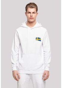 F4NT4STIC Herren Kapuzenpullover "Sweden Schweden Flagge", weiß, casual, Gr. M, Obermaterial: 50% Baumwolle, 50% Polyester, Pullover, Print