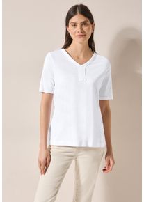 Cecil Damen T-Shirt, weiß, casual, Gr. XL, unifarben, Web, Stoff, 50% Modal, 50% Baumwolle, Shirts, in Unifarbe
