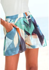 Lascana Damen Shorts, bunt, modisch, Gr. 36, bedruckt, Web, Obermaterial: 100% Viskose, Hosen, mit praktischen Eingrifftaschen vorne, kurze Hose mit