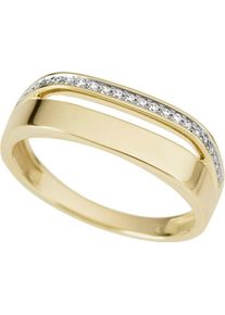 Firetti Damen Fingerring "Schmuck Geschenk Gold 333 Damenring Goldring Fantasie bicolor", 17, 0,1 ct P2 = erkennbare Einschlüsse, Gelbgold