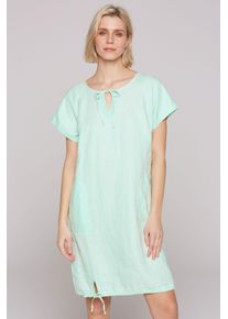 SOCCX Damen Sommerkleid, grün, casual, Gr. XXL, Material Oberstoff: 100% Leinen, Material Einsatz: 95% Baumwolle, 5% Elasthan, Kleider, mit Taschen