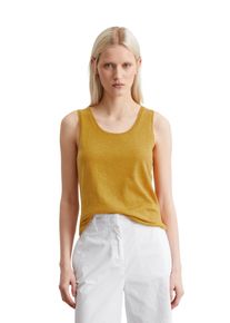 Marc O'Polo MARC O'POLO Damen Strickpullover "aus Organic Cotton-Leinen-Mix", gelb, casual, Gr. XL, unifarben, Obermaterial: 90% Baumwolle, 10% Leinen, Pullover