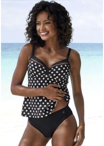 Lascana Damen Bügel-Tankini, schwarz, Gr. 38, gepunktet, Recycling-Polyamid, Bikini-Sets, mit süßen Tupfen