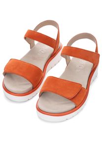 Ara Damen Keilsandalette "BILBAO", Gr. 43, orange, Veloursleder, unifarben, feminin, Schuhe, Keilsandale, Sommerschuh, Komfortschuh in G-Weite