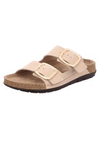 Rohde Damen Pantolette "Rodigo", Gr. 39, beige, Nubukleder, klassisch, Schuhe, Keilabsatz, Sommerschuh, Hausschuh mit komfortablem Softfußbett