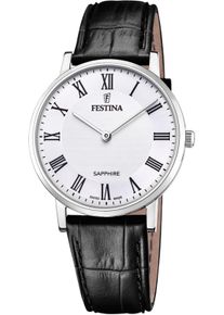 Festina Damen Quarzuhr "Swiss Made Collection", schwarz, Armbanduhren, Armbanduhr, Herrenuhr, Damenuhr, Lederband, Saphirglas, Swiss Made