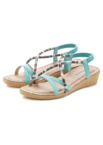 Vivance Damen Sandale "Sommerschuh", Gr. 37, blau, Obermaterial: 100% Textilmaterial. Futter: 100% Lederimitat. Decksohle: 100% Lederimitat.